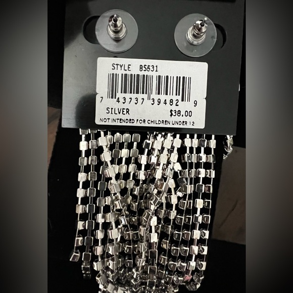 AQUA CIRCLE DANGLE DROP EARRINGS - Picture 2 of 2